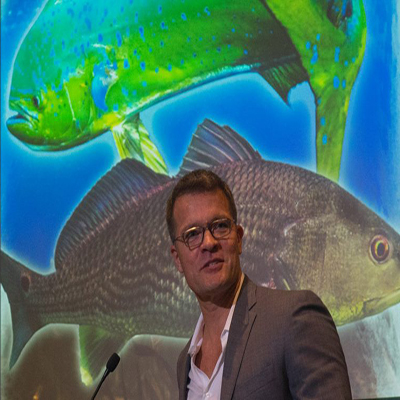 Dr. Grosell presenting at the University of Miami Sea Secrets Lecture Series in 2018